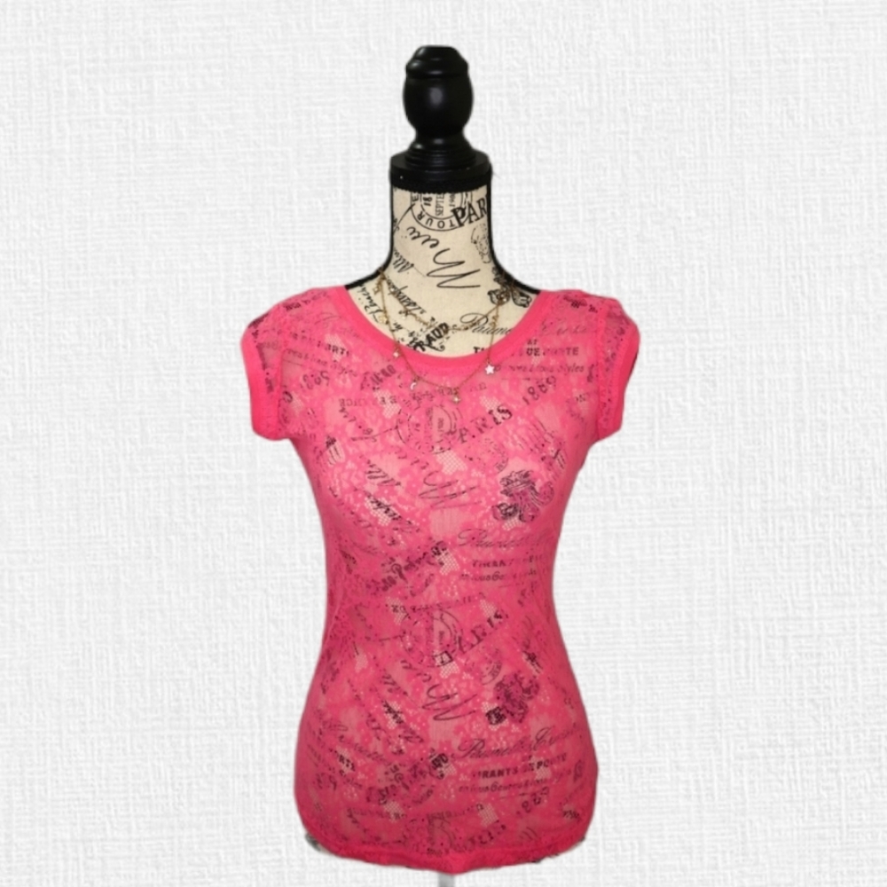 INK (NWOT) Pink lace top